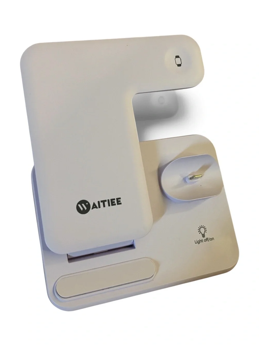 White 3-in-1 Charging Stand with LED Accent Light